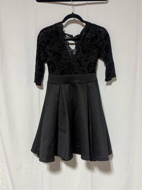 Fashion Nova Black Lace Fit-and-Flare Dress